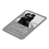 Endlich Minimalistische Hochzeit Foto Save the Dat Magnet (Linke Seite)