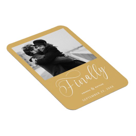 Endlich Minimalistische Hochzeit Foto Save the Dat Magnet (Rechte Seite)