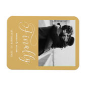 Endlich Minimalistische Hochzeit Foto Save the Dat Magnet (Horizontal)