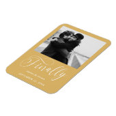 Endlich Minimalistische Hochzeit Foto Save the Dat Magnet (Linke Seite)