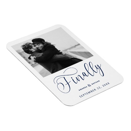 Endlich Minimalistische Hochzeit Foto Save the Dat Magnet (Rechte Seite)