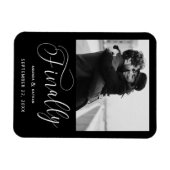 Endlich Minimalistische Hochzeit Foto Save the Dat Magnet (Horizontal)