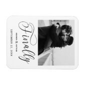 Endlich Minimalistische Hochzeit Foto Save the Dat Magnet (Horizontal)