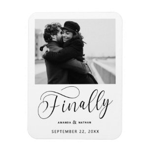 Endlich Minimalistische Hochzeit Foto Save the Dat Magnet