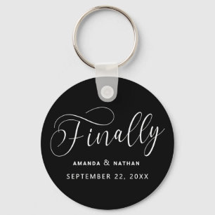 Endlich Minimalistische Hochzeit speichern Sie das Schlüsselanhänger
