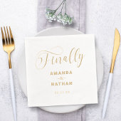 Endlich Minimalistische Script-Hochzeit Servietten Mit Folie