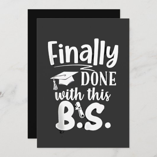 Endlich mit diesem BS Funny Abschluss 2025 getan Ankündigung (Vorne/Hinten)