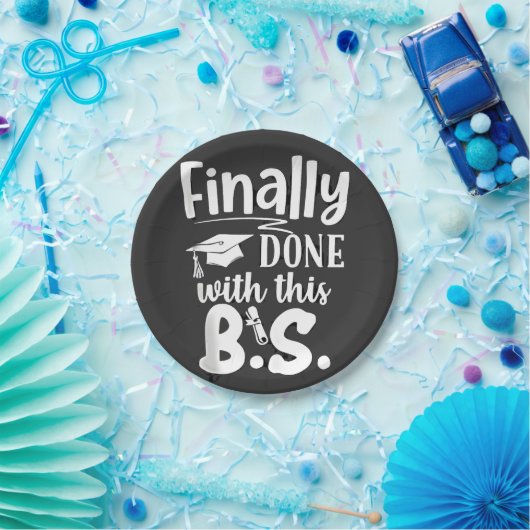 Endlich mit diesem BS Funny Abschluss 2025 getan Pappteller (Party)