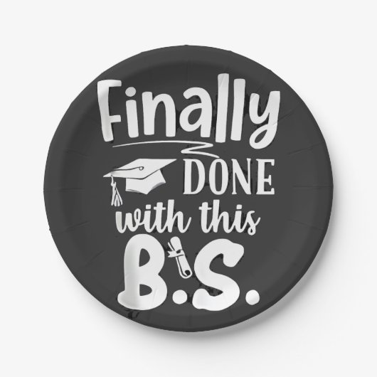 Endlich mit diesem BS Funny Abschluss 2025 getan Pappteller (Vorderseite)