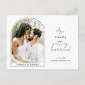 Endlich Moderne Arche mit Foto Save the Date Ankündigungspostkarte (Vorderseite)