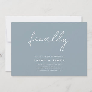 Endlich Modernes Minimalistisch Dusty Blue Save th The Date