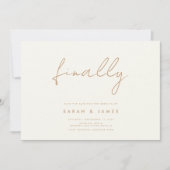 Endlich Modernes Minimalistisches Elfenbein Save t The Date (Vorderseite)