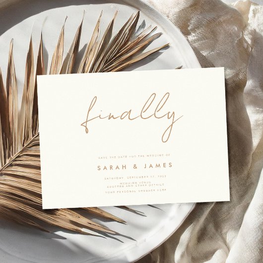 Endlich Modernes Minimalistisches Elfenbein Save t The Date