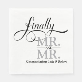 Endlich Mr. und Mr. Wedding Reception Cocktail Serviette