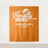 Endlich Orange Graduation Party Background Wandteppich (Vorderseite)