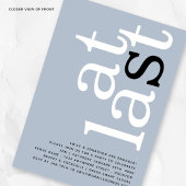 Endlich QR Code Dusty Blue Verlobung Einladung