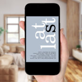 Endlich QR Code Dusty Blue Verlobung Einladung