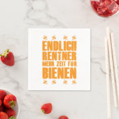 Endlich Rentner Bienen Imker Imkerei Imkerei Honig Serviette (Beispiel)