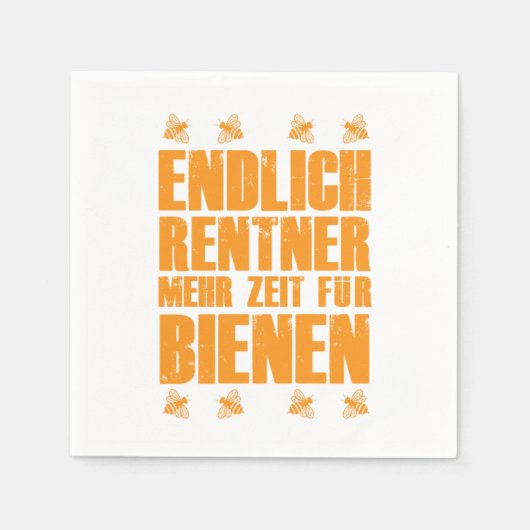 Endlich Rentner Bienen Imker Imkerei Imkerei Honig Serviette (Vorderseite)