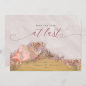 Endlich rosa Sandstrand mit Glitzy Seashells Einladung (Vorne/Hinten)