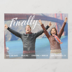 Endlich Save the Date Blue Stripe