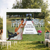 Endlich Save the Date Funny Couple Brown & Blond Ankündigungspostkarte