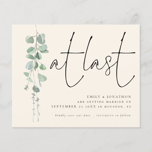 Endlich Save the Date für Eukalyptus-Elfenbeinkühe (Vorderseite)