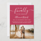 Endlich Save the Date Skript magenta Foto (Vorderseite)