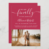 Endlich Save the Date Skript magenta Foto (Vorne/Hinten)