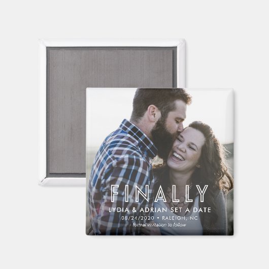 Endlich Save the Date Wedding Magnet (Vorderseite/Rückseite)