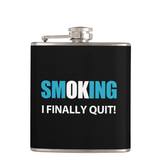 Endlich Schluss - Schluss mit dem Rauchen Flachmann (Vorderseite)