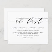 Endlich Schwarz-Minimalistisch-Script-Einladung (Vorne/Hinten)