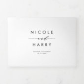 Endlich Schwarz-Minimalistisch-Script-Hochzeit Dreifach Gefaltete Einladung (Cover)