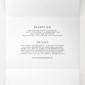 Endlich Schwarz-Minimalistisch-Script-Hochzeit Dreifach Gefaltete Einladung (Innenseite Mitte)