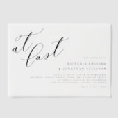 Endlich Schwarze Moderne Kalligraphie Hochzeit Pergament Einladungen (Vorderseite)