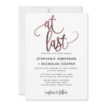 Endlich Schwarze Rose Gold Script Typografie Hochz