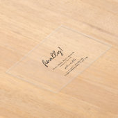 Endlich Script Minimalistische Hochzeit Terminankü Acryleinladungen (Ablage )