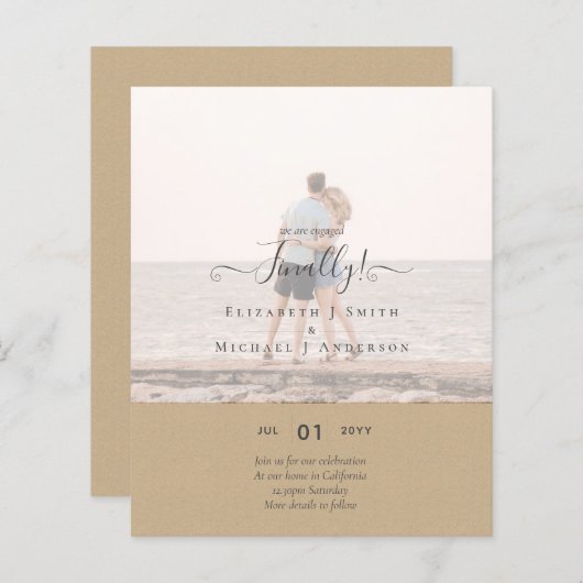 Endlich sind wir Verlobt! Foto der Hochzeitsankünd (Vorne/Hinten)