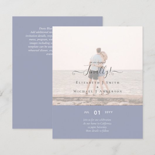 Endlich sind wir Verlobt! Foto der Hochzeitsankünd (Vorne/Hinten)