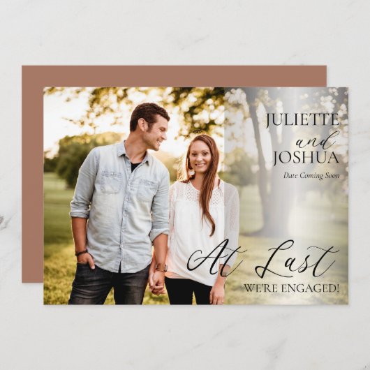 Endlich sind wir Verlobt Foto Verlobung Ankündigun Ankündigung (Vorne/Hinten)