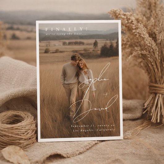 Endlich Skript Elegant NAMEN Foto Hochzeit Save The Date