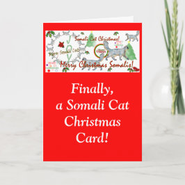 Endlich Somali Cat Christmas Cards Feiertagskarte
