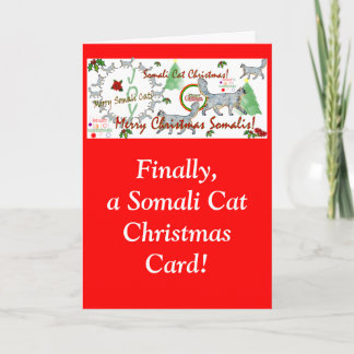 Endlich Somali Cat Christmas Cards Feiertagskarte