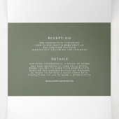 Endlich Taupe Green Minimalistisch Script Wedding Dreifach Gefaltete Einladung (Innenseite Mitte)