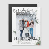 Endlich über Abschied 2023 Hallo 2024 Neujahr Magnetkarte (Vorne/Hinten)