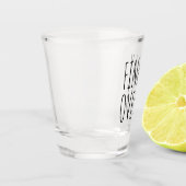 Endlich über es lustige Geschenkglas Shot Glass Schnapsglas (Links)