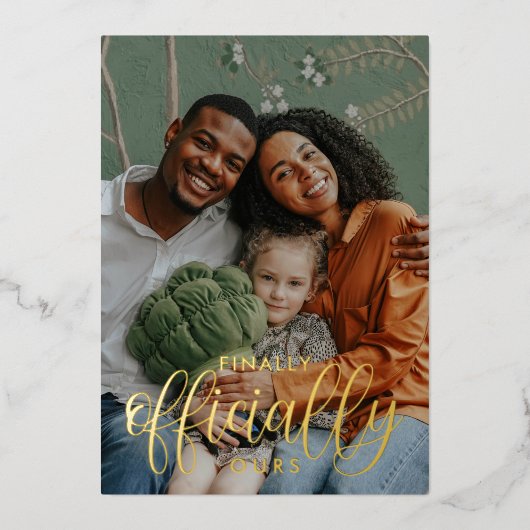 Endlich unsere 2 Foto Adoption Folieneinladung (Vorderseite)