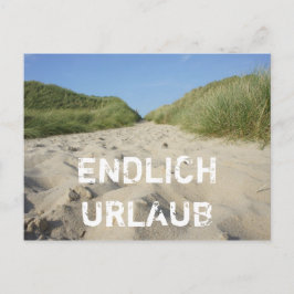 ENDLICH URLAUB Weg zum Strand durch Strandhafer Postkarte