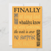 Endlich Verheirateter Funny Post-Hochzeit Einladun Einladung (Vorderseite)