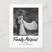 Endlich Verheiratetes Hochzeitsfest Foto Ankündigungspostkarte (Vorderseite)
